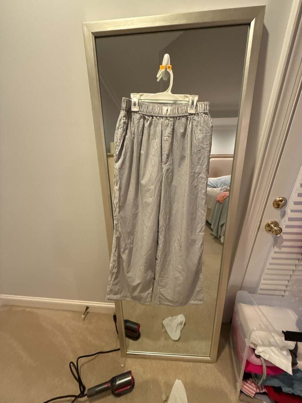 Anthropologie Striped Wide Leg Lounge Pants Size M